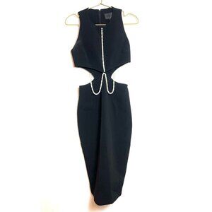Cushnie et Ochs Black Pearl Cut Out Dress Black 2